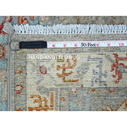 Oushak And Peshawar Wool Hand Knotted Rug Grey Ivory 3.0X4.8 -O089623