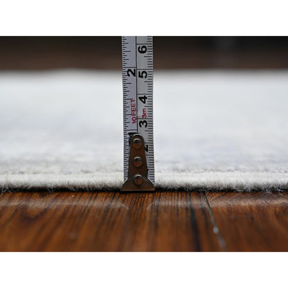 Oushak And Peshawar Wool Hand Knotted Rug Grey Ivory 2.5X17.10 -O089625