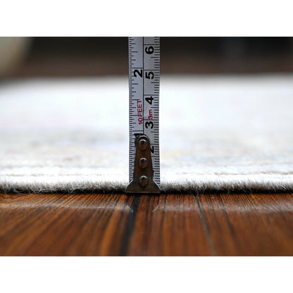 Oushak And Peshawar Wool Hand Knotted Rug Grey Green 2.6X19.1 -O089629