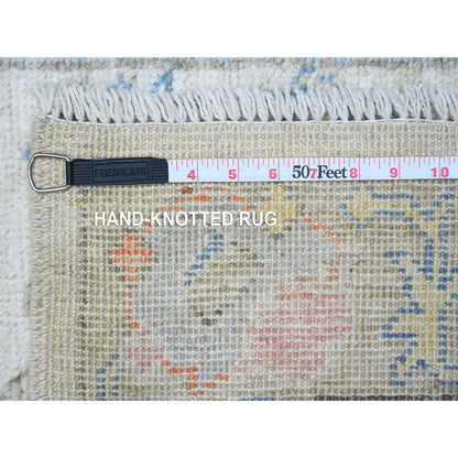 Oushak And Peshawar Wool Hand Knotted Rug Grey Green 2.7X15.9 -O089631