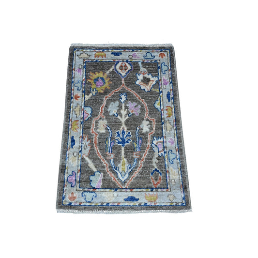 Oushak And Peshawar Wool Hand Knotted Rug Grey Blue 2.0X3.1 -O089632