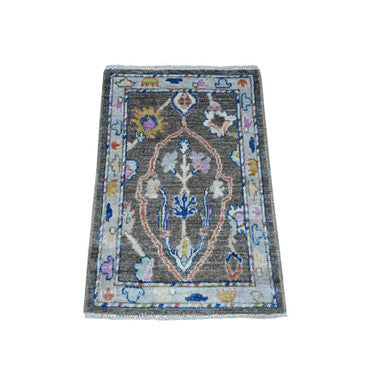Oushak And Peshawar Wool Hand Knotted Rug Grey Blue 2.0X3.1 -O089632