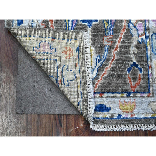 Oushak And Peshawar Wool Hand Knotted Rug Grey Blue 2.0X3.1 -O089632