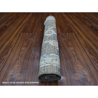 Oushak And Peshawar Wool Hand Knotted Rug Grey Blue 2.0X3.1 -O089632