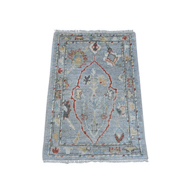 Oushak And Peshawar Wool Hand Knotted Rug Grey Gray 2.1X3.1 -O089633