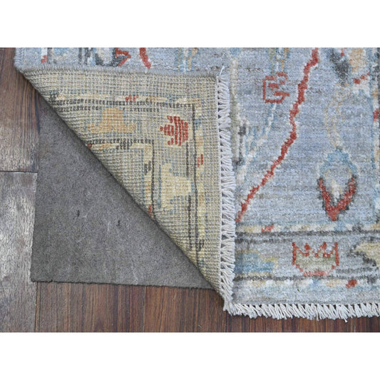 Oushak And Peshawar Wool Hand Knotted Rug Grey Gray 2.1X3.1 -O089633