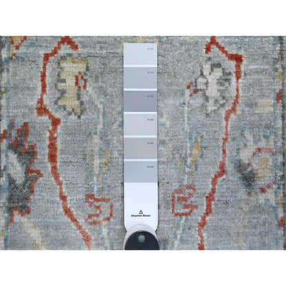 Oushak And Peshawar Wool Hand Knotted Rug Grey Gray 2.1X3.1 -O089633