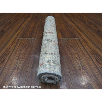 Oushak And Peshawar Wool Hand Knotted Rug Grey Gray 2.1X3.1 -O089633