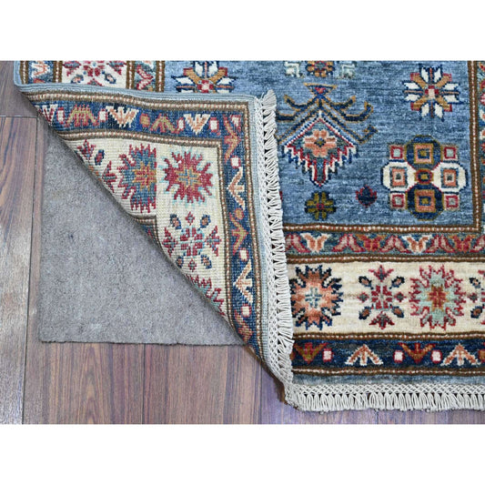 Kazak Wool Hand Knotted Rug Blue Ivory 2.7X19.6 -O089638