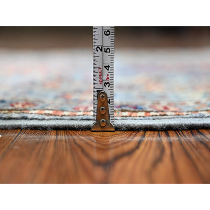Kazak Wool Hand Knotted Rug Blue Gray 2.8X7.9 -O089640