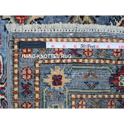 Kazak Wool Hand Knotted Rug Blue Gray 2.8X7.9 -O089640