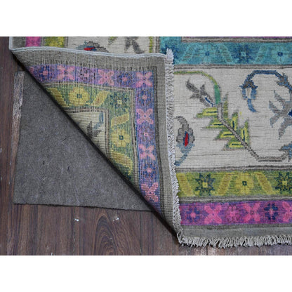 Kazak Wool Hand Knotted Rug Grey Ivory 8.2X11.5 -O089641