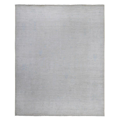 Oushak And Peshawar Wool Hand Knotted Rug Grey Ivory 8.1X9.7 -O089643