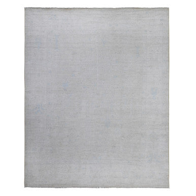 Oushak And Peshawar Wool Hand Knotted Rug Grey Ivory 8.1X9.7 -O089643