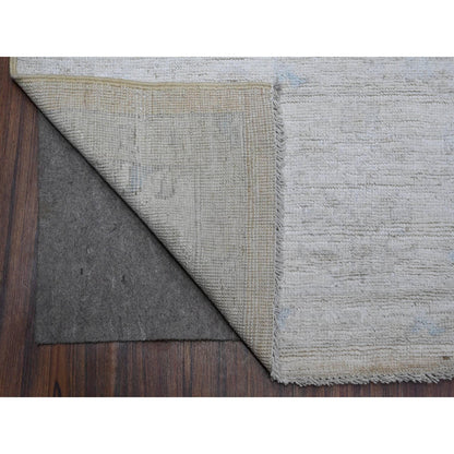 Oushak And Peshawar Wool Hand Knotted Rug Grey Ivory 8.1X9.7 -O089643