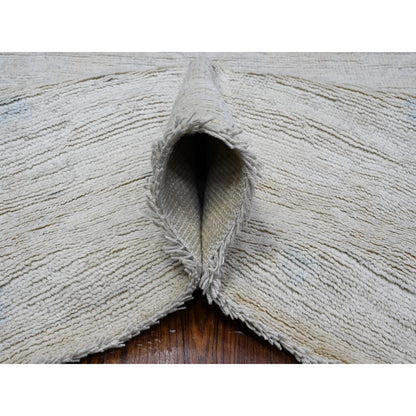 Oushak And Peshawar Wool Hand Knotted Rug Grey Ivory 8.1X9.7 -O089643