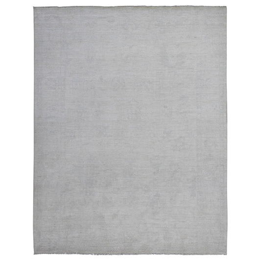 Oushak And Peshawar Wool Hand Knotted Rug Ivory Ivory 8.10X11.4 -O089645