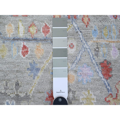 Oushak And Peshawar Wool Hand Knotted Rug Green Green 4.5X10.0 -O089647