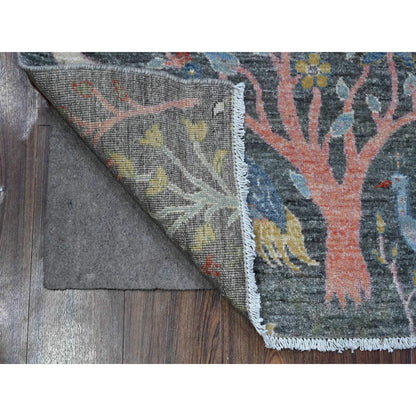 Oushak And Peshawar Wool Hand Knotted Rug Grey No Border 2.6X6.2 -O089648