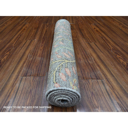 Oushak And Peshawar Wool Hand Knotted Rug Grey No Border 2.6X6.2 -O089648