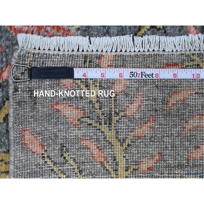 Oushak And Peshawar Wool Hand Knotted Rug Grey No Border 2.6X6.2 -O089648