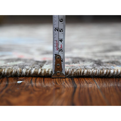 Oushak And Peshawar Wool Hand Knotted Rug Grey No Border 4.0X15.10 -O089649