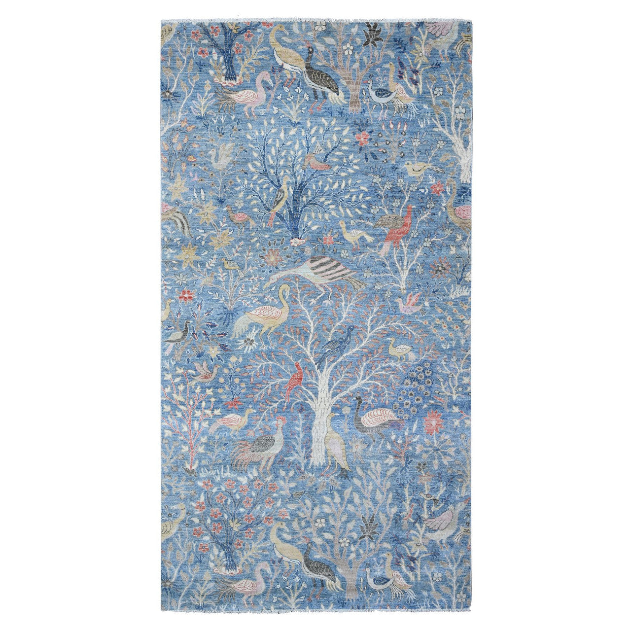 Blue 5'11" x 11'10" Oushak And Peshawar Hand knotted Wool Rug - Sku: O089650