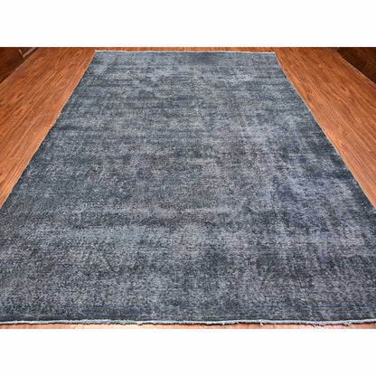 Overdyed & Vintage Wool Hand Knotted Rug Grey Gray 9.3X12.6 -O089653
