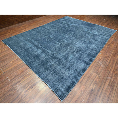 Overdyed & Vintage Wool Hand Knotted Rug Grey Gray 9.3X12.6 -O089653