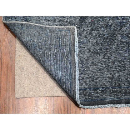 Overdyed & Vintage Wool Hand Knotted Rug Grey Gray 9.3X12.6 -O089653