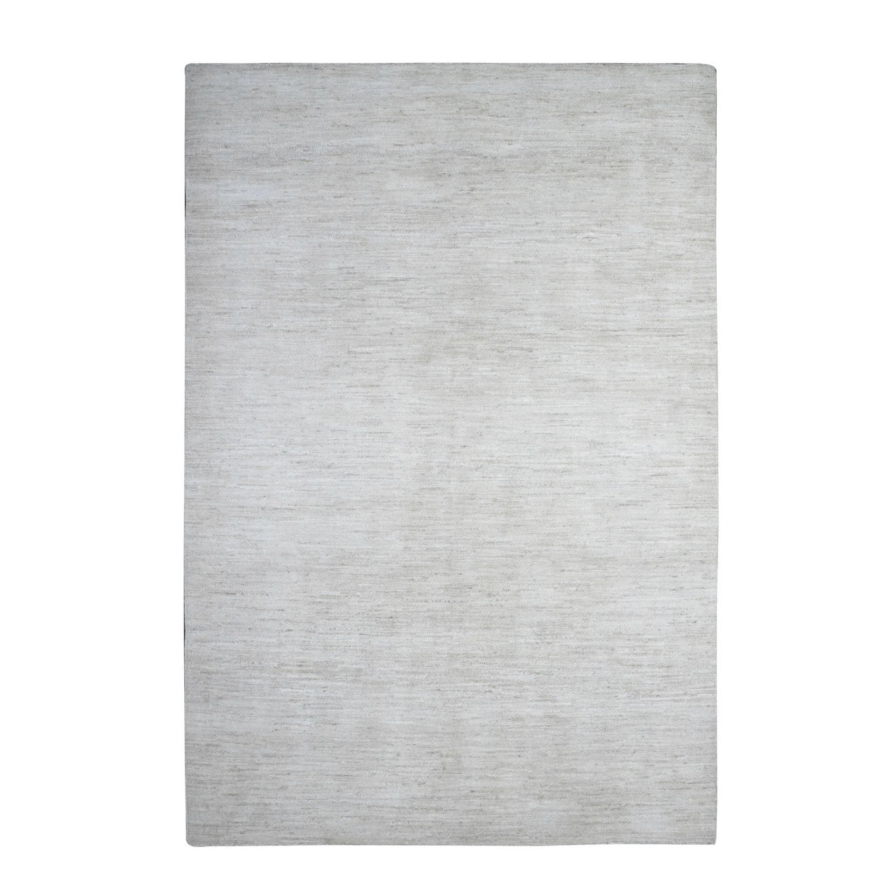 Ivory 6'0" x 8'11" Modern and Contemporary Hand knotted Wool Rug - Sku: O089656