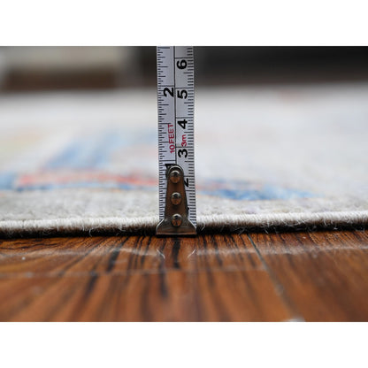 Modern and Contemporary Wool Hand Knotted Rug Grey No Border 3.11X9.8 -O089659