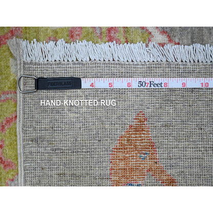 Modern and Contemporary Wool Hand Knotted Rug Grey No Border 3.11X9.8 -O089659