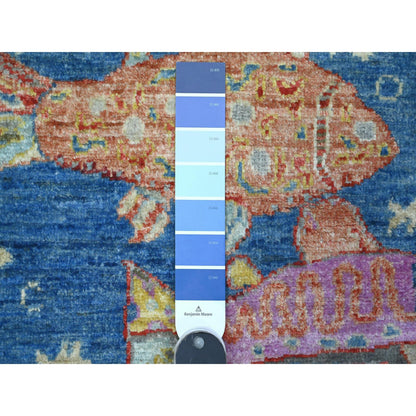 Modern and Contemporary Wool Hand Knotted Rug Blue No Border 2.1X2.11 -O089661