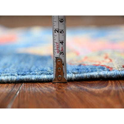 Modern and Contemporary Wool Hand Knotted Rug Blue No Border 2.1X2.11 -O089661