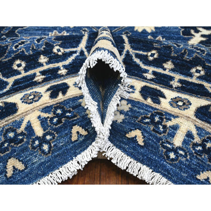 Oushak And Peshawar Wool Hand Knotted Rug Blue Brewers Blue 9.2X11.6 -O089664