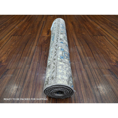 Oushak And Peshawar Wool Hand Knotted Rug Grey No Border 2.6X5.8 -O089667