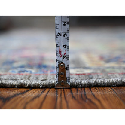 Oushak And Peshawar Wool Hand Knotted Rug Grey Gray 4.0X16.1 -O089669