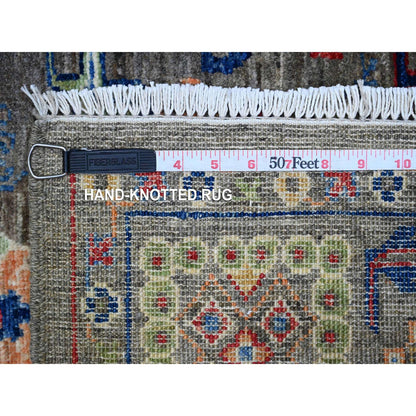 Oushak And Peshawar Wool Hand Knotted Rug Grey Gray 4.0X16.1 -O089669