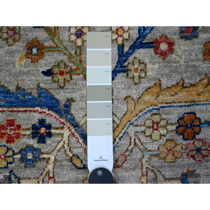 Heriz Wool Hand Knotted Rug Grey Gray 3.11X11.9 -O089670