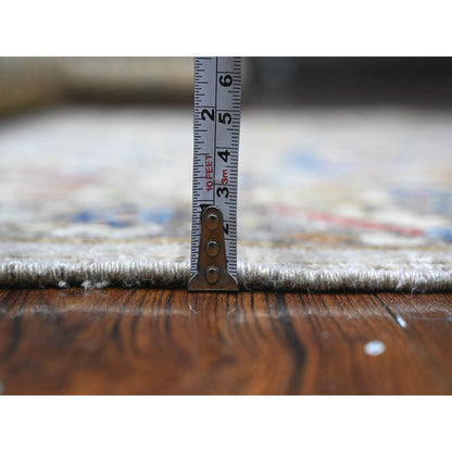 Heriz Wool Hand Knotted Rug Grey Gray 3.11X11.9 -O089670
