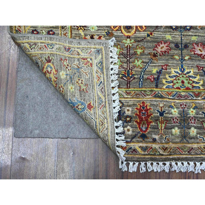 Oushak And Peshawar Wool Hand Knotted Rug Grey Gray 4.0X5.7 -O089671