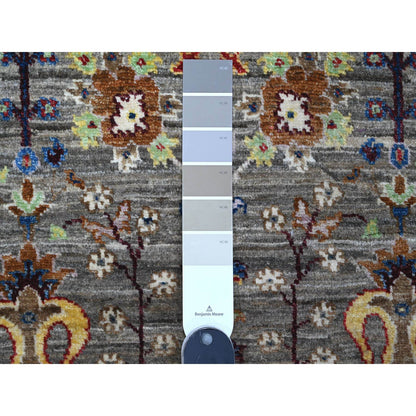 Oushak And Peshawar Wool Hand Knotted Rug Grey Gray 4.0X5.7 -O089671