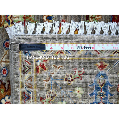 Oushak And Peshawar Wool Hand Knotted Rug Grey Gray 4.0X5.7 -O089671