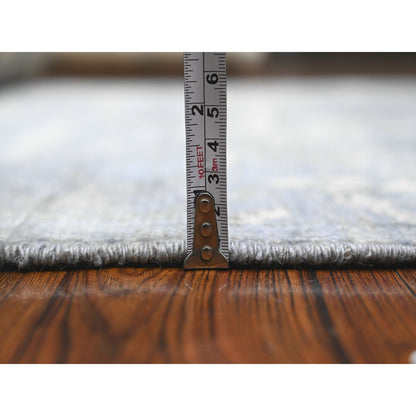 Oushak And Peshawar Wool Hand Knotted Rug Grey Gray 4.1X11.10 -O089673