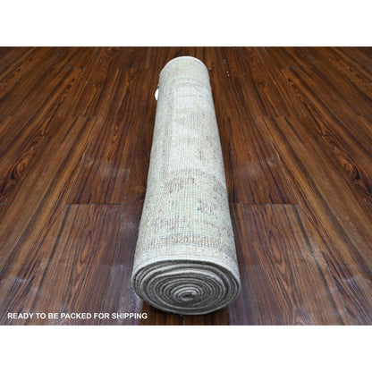 Oushak And Peshawar Wool Hand Knotted Rug Grey Green 2.10X16.0 -O089679