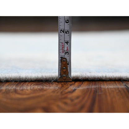 Oushak And Peshawar Wool Hand Knotted Rug Blue Gray 2.9X15.4 -O089681