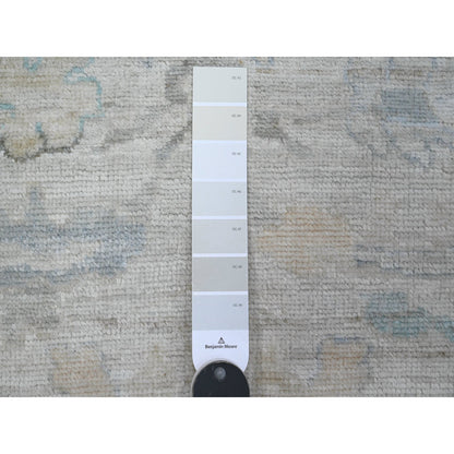 Oushak And Peshawar Wool Hand Knotted Rug Grey Gray 3.2X7.9 -O089686