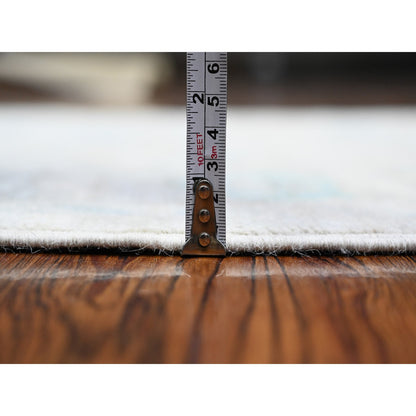 Oushak And Peshawar Wool Hand Knotted Rug Grey Gray 3.2X7.9 -O089686