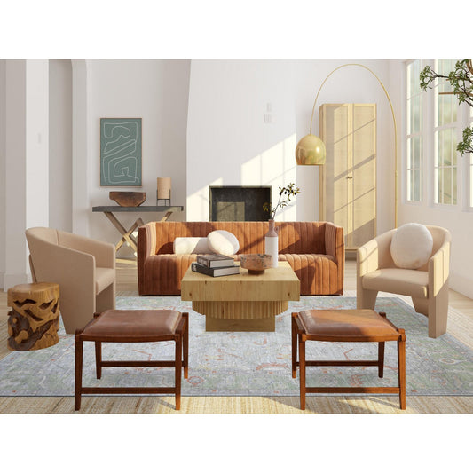 Oushak And Peshawar Wool Hand Knotted Rug Grey Green 8.10X11.11 -O089696